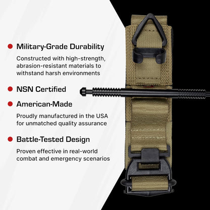 SOF Tourniquet (Generation 5) - Military-Grade Tourniquet for Severe Bleeding Control, Essential First Aid for Tactical, Emergency, and Civilian Use (Tan),