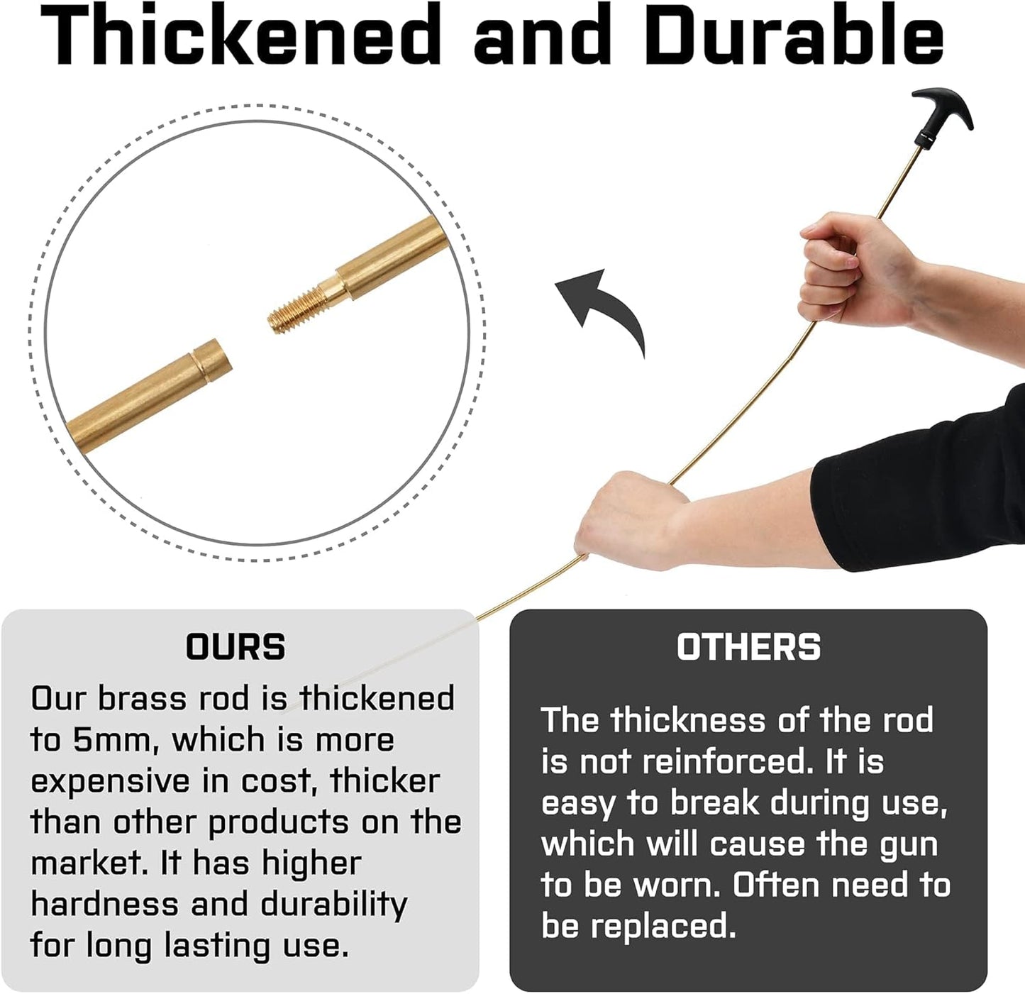 Gun Cleaning Kit Universal for Guns, Gun Brushes for Pistol, Handgun, Shotgun, Elite Brass Rods and Wire Rope, Hunting Gear Gun Accessories for Men