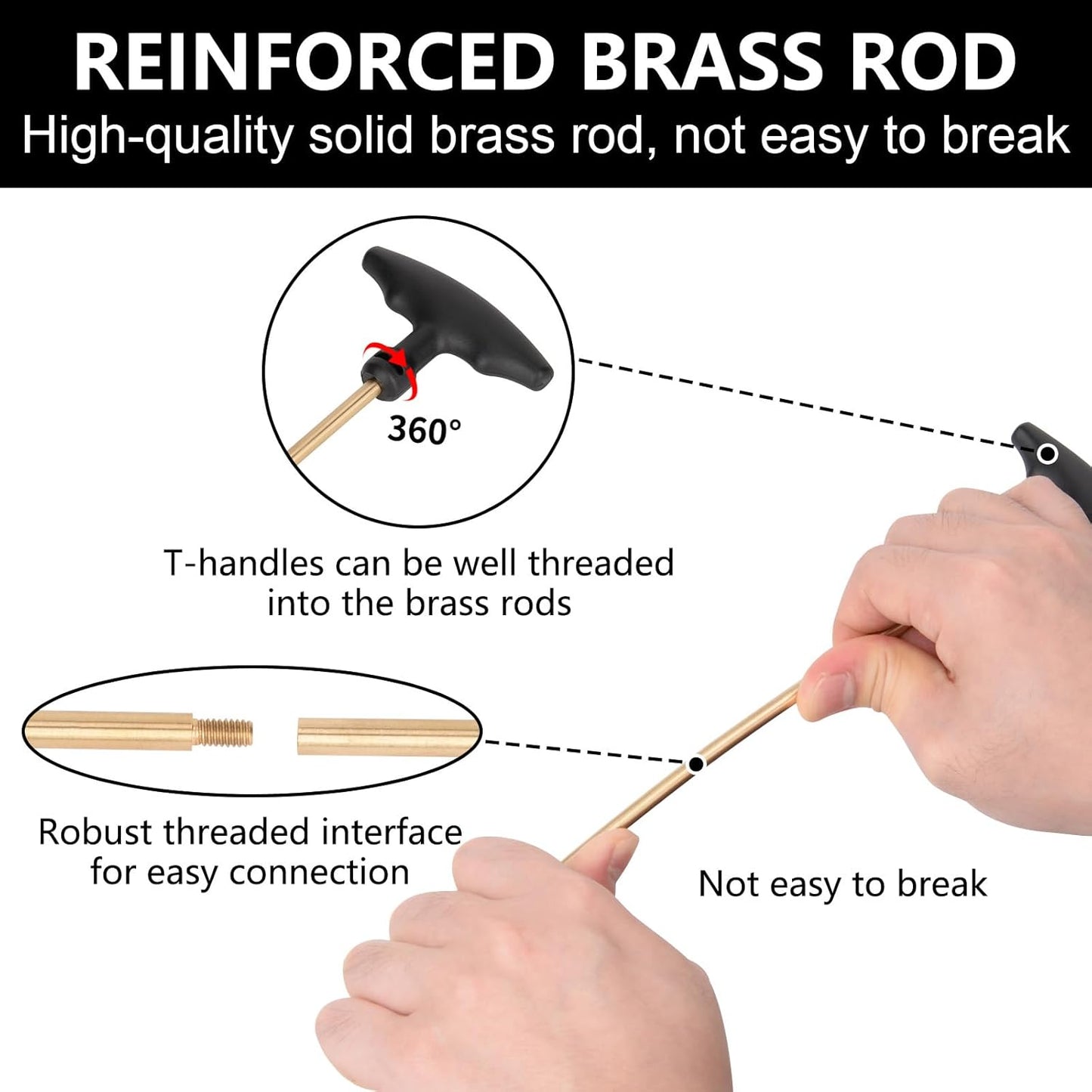 Universal Handgun Cleaning Kit .22,.357,.38,9Mm,.45 Caliber Pistol Cleaning Kit Bronze Bore Brush and Brass Jag Adapter