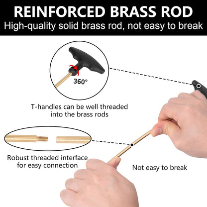 Universal Handgun Cleaning Kit .22,.357,.38,9Mm,.45 Caliber Pistol Cleaning Kit Bronze Bore Brush and Brass Jag Adapter