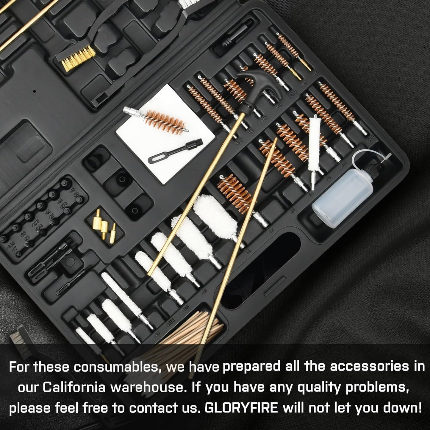 Gun Cleaning Kit Universal for Guns, Gun Brushes for Pistol, Handgun, Shotgun, Elite Brass Rods and Wire Rope, Hunting Gear Gun Accessories for Men