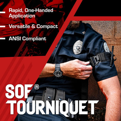 SOF Tourniquet (Generation 5) - Military-Grade Tourniquet for Severe Bleeding Control, Essential First Aid for Tactical, Emergency, and Civilian Use (Tan),