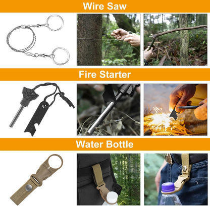 Survival Kit for Men & Emergency Backpack - 11-In-1 Emergency Survival Gear for Camping, Hiking, Backpacking | Earthquake Preparedness, Outdoor Essentials