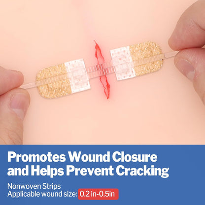 16 Pack Wound Closure Strips, 4 Types Butterfly Bandages, Emergency Laceration Closure Kit, Repair Wounds without Stitches, Quick Clot Zip Stitch Wound Closures Device