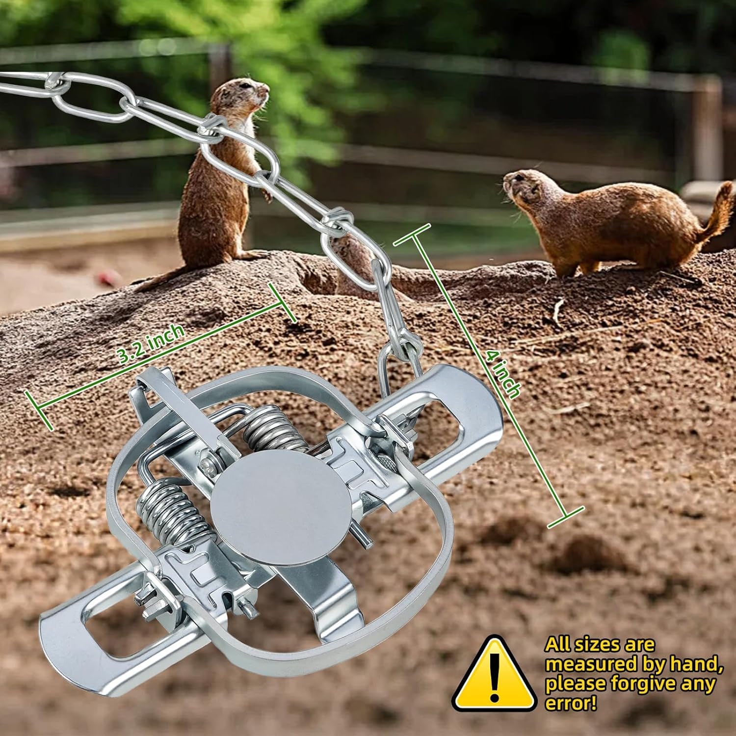 Mole Trap Gopher Trap Metal Tactical Rat Vole Traps Outdoor Reusable Gopher Keep Moles Gophers Voles Out of Yard Lawn Garden, Pack of 2