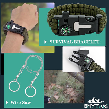 Survival Kits 37 in 1, Gifts for Men Dad Husband Valentine'S Day, Emergency Survival Gear and Equipment, Camping Hiking Outdoor Adventure Cool Gadgets, Stocking Stuffers