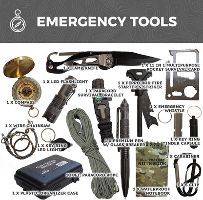 Bug Out Bag - Premium Bugout Backpack Pre-Packed Survival Kit - Ultimate 72 Hour Backpack Survival Kit - Comprehensive Survival Items - Go Bag Emergency