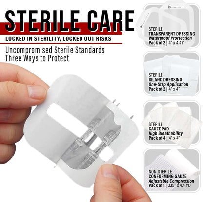 Wound Closure Kit | Surgical Zip-Stitch Devices for Cut & Laceration | Sterile, Suture-Free, Stitch-Less Adhesive Butterfly Bandages for Emergency First Aid Wound Care (6 Zip Complete Kit)