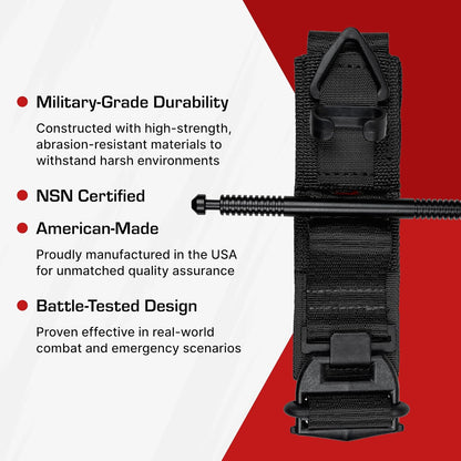 SOF Tourniquet (Generation 5) - Military-Grade Tourniquet for Severe Bleeding Control, Essential First Aid for Tactical, Emergency, and Civilian Use (Black),